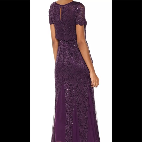 Formal Dress Plus Size 10 Purple Half sleeves R&M - Picture 2 of 5